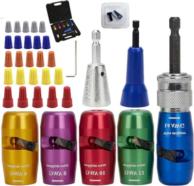Draadstripper Set - Draad Twister Gereedschap - Elektrisch Werk - Snel Strippen met Boor - AWG6-14 - Zilver