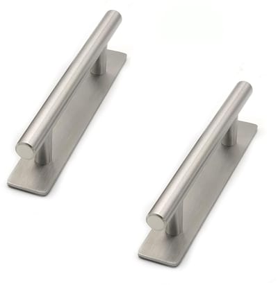 roestvrij staal zonder boren set van 2 badkamermeubelgrepen 150 x 96 mm schuifdeurgreep geborstelde afwerking voor kast koelkast lade kast balkon raam argen