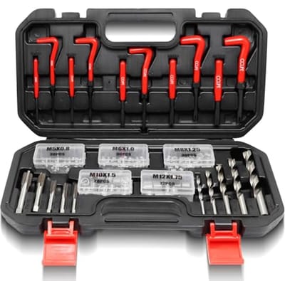 Thread Repair Kit 150 Stuks - HSS Helicoil Set voor M5 M6 M8 M10 M13 - Draadherstel Gereedschap met Opbergdoos