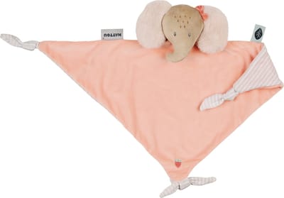 Nattou FLO, ERNEST & OLI Maxi Knuffeldoekje - Olifant - 62 cm - Roze