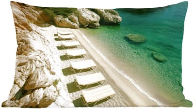 Sierkussens - Kussentjes Woonkamer - 60x40 cm - Strandbedden - Zee - Stenen - Baai
