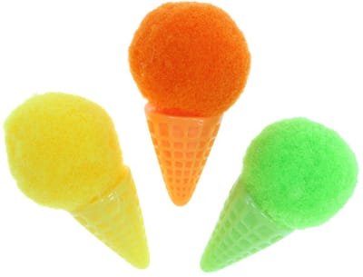 IJs in wafel kunst groen, geel, oranje assorti 3,5cm 18 st