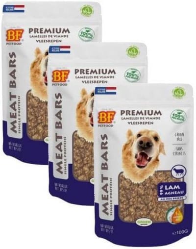3x100 gr Biofood meat bars lam hondensnack