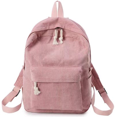 Schooltas voor tienermeisjes, basisschool, corduroy laptoptas, reistas voor dames