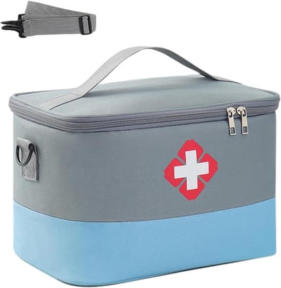 Grote Capaciteit Reisapotheek Tas, Waterdichte Eerste Hulp Tas voor School, Camping en Wandelen, 26 x 20 x 18 cm, Ideaal voor Medicijnen en Noodhulp