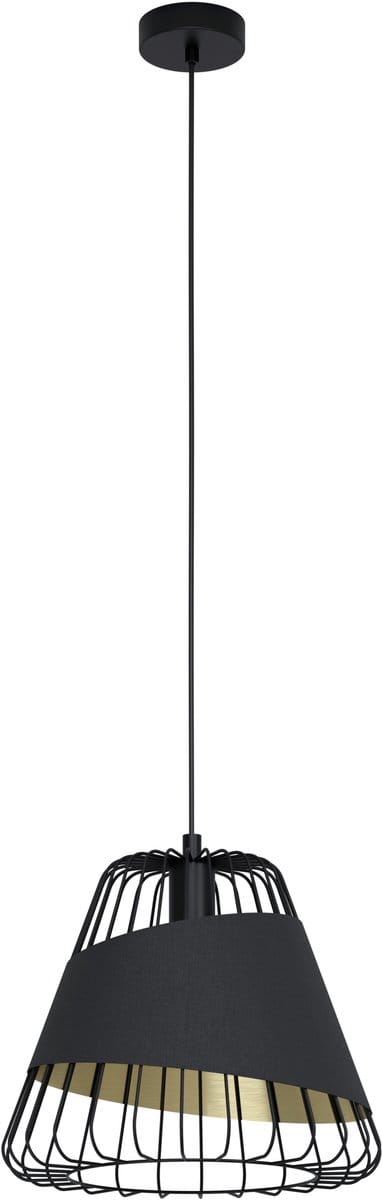 EDI light Austell Hanglamp - E27 - Ø 36 cm - Zwart|Goud