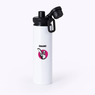 Hacebo® - Cricket met eigen naam waterfles met draaidop zwart - Cricket - Cricketer - Sport - water fles - 850ML