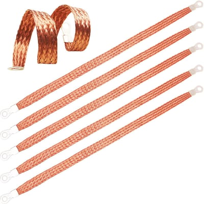 Allecto - Universele Automotive Koper Massage Strip - 32cm - Heavy Duty Aardingsstrip - Zeer Flexibel - 5 Stuks - Geschikt voor Motoren