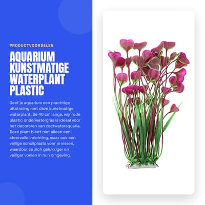 Dailygoods- Waterplant Kunstmatig 40 cm - Plastic Onderwatergras - Decoratie voor Aquarium - Schuilplaats voor Vissen - Milieuvriendelijk en Veilig - Aquariumdecoratie