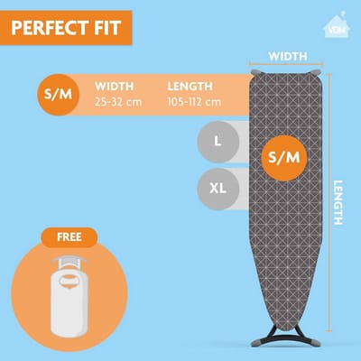 Premium Strijkplankhoes - Extra Dampdoorlatend - Maat L/XL (52 x 140 cm) - 3MM Schuimlaag voor Optimaal Strijkcomfort