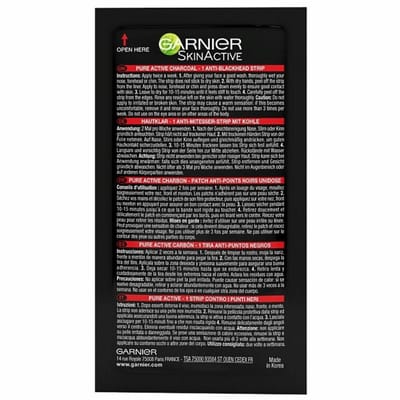 Garnier SkinActive Pure Active Charcoal Neusstrips - 3 x 4 stuks - Voordeelverpakking