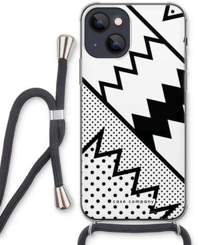 Case Company® - Hoesje met koord geschikt voor iPhone 13 hoesje met Koord - Pop Art #5 - Telefoonhoesje met Zwart Koord - Bescherming aan alle Kanten en Over de Schermrand
