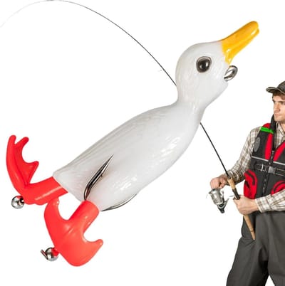 Eenden Drijvend Kunstaas - Realistisch Eendje - Vissen Vangen - 360 Graden Draaibaar - 9 cm - Wit