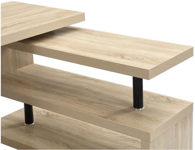 Vente-unique Uitschuifbaar bureau met 360° draaibaar blad - MDF - Kleur: Naturel - NICEPHORE III