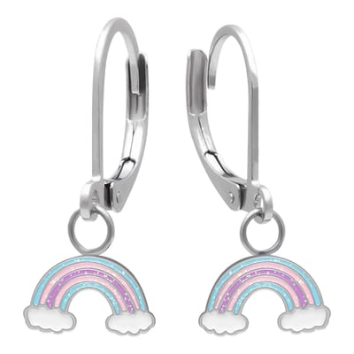 Regenboog oorhangers kind - Pastel & glitters - Chirurgisch staal - 6 mm