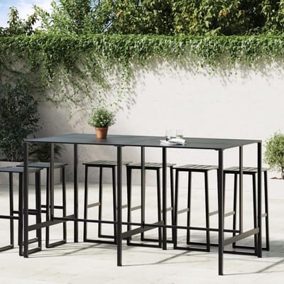 Bartafel - Buiten Tafel - Buiten Ontspannen - Roestbestendig Staal - 200 x 100 x 110 cm - Zwart