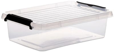 5Five opberg kist met deksel - Clip Box - 3 liter - 29 x 20 x 8 cm - kunststof - transparant