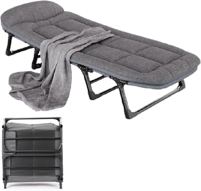 Inklapbaar Bed - Vouwbed Opklapbed - Snel Slapen - 8-Poot Ondersteuning - 66 x 200 cm - Zwart