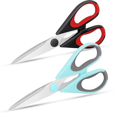 Dailygoods- Keukenschaar 2 stuks - Roestvrijstalen Messen - Antislip Snijden - Vaatwasserbestendig - Zachte Grip - Ergonomisch Ontwerp - Keukentools