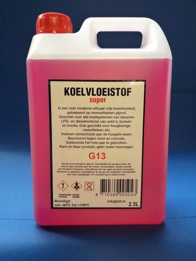 Koelvloeistof G13 (Longlife) 2,5Ltr. -40 graden