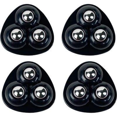 12pcs Poulie Pivotante Adhésive Sans Bruit Poulie Universelle Auto-Adhésive Roues Rotatives pour Fond de Poubelle Petits Appareils de Cuisine noir