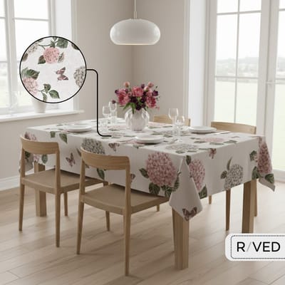 Raved Tafelzeil – 140 cm x 180 cm – Hortensia Roze – PVC – Afwasbaar