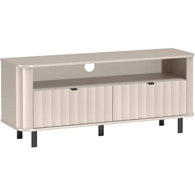 Selsey Novado – TV-meubel met twee kleppen en een open vak, cashmeregrijs, 137 cm