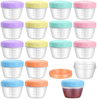 Dailygoods- Sauspot 120ML - Herbruikbare Kunststof - Lekvrije Schroefdop - Mini Snackpot - Voedselcontainer - Voor Sauzen/Dressings - Voedselcontainers