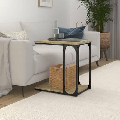 vidaXL - Bijzettafel - 50x35x52 - cm - bewerkt - hout - sonoma - eikenkleurig
