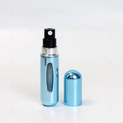 Parfumflesje - Navulbaar - Reisparfum - Verstuiver - Refillable - Hervullen - Travel perfume atomizer - Lipstick formaat - 5 ml - Parfum to go - Compacte spray - Handbagage - Lichtblauw - Jonyx