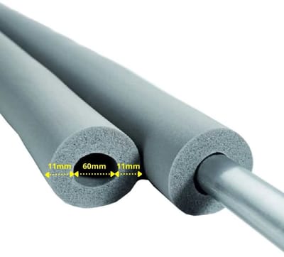 Hoogwaardige 60mm Rohrisolering van Synthetisch Rubber 2m - Efficiënte Leidingisolatie voor Verwarming en Sanitair, Duurzaam, Energiebesparend en GEG-conform met Eenvoudige Montage