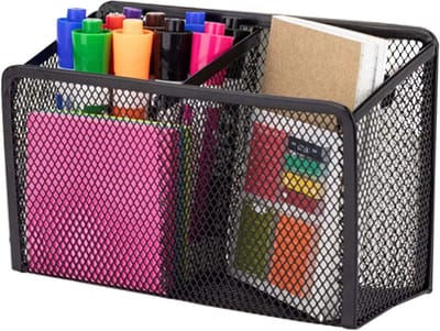 Magnetische bureau-organizer met 2 vakken voor eenvoudig opbergen van pennen en kantoorbenodigdheden
