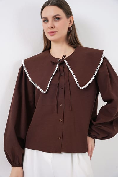 Poplin Baby Kraagshirt met Strik
