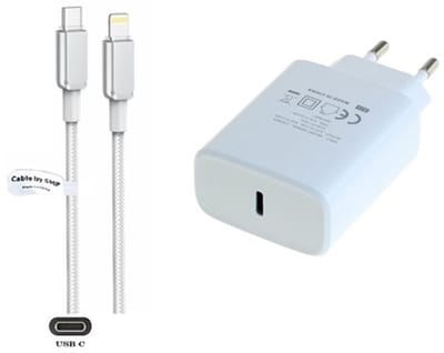 OneOne 20W snellader + 0,9m OneOne USB C naar Lightning kabel. PD lader. Universele oplader adapter past op Apple iPhone 13 Mini, iPhone 13 Pro, iPhone 13 Pro Max, iPhone 14, iPhone 14 Plus, iPhone 14 Pro, iPhone 14 Pro Max