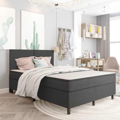 vidaXL - Boxspringframe - stof - grijs - 140x200 - cm