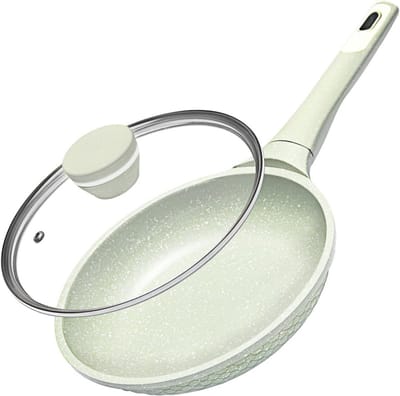 Anti-aanbakpan 20 cm - Gecoate Braadpan met Deksel voor Vetvrij Braden | Geschikt voor Gas- en Inductiekookplaten