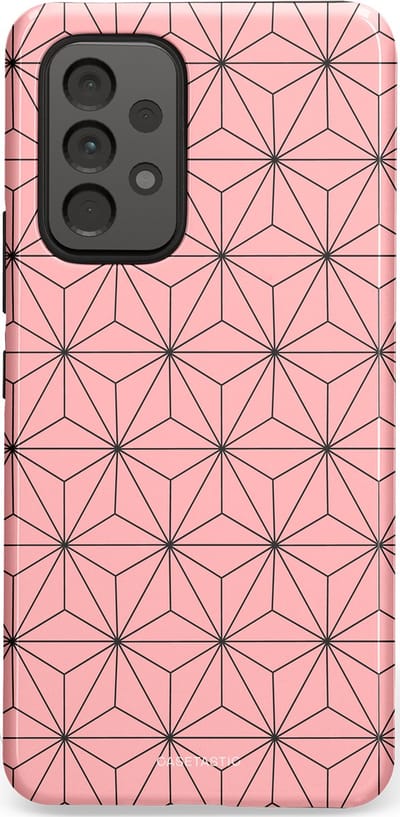 Casetastic Hoesje Geschikt voor Samsung A53 - Stijlvolle Beschermende Duo-layer Case - Roze Zwarte Fashion Paris Patroon
