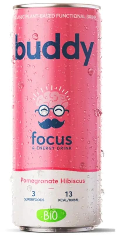 Buddy Pomegranate Hibiscus Bio Blikje (12x 250 ml)