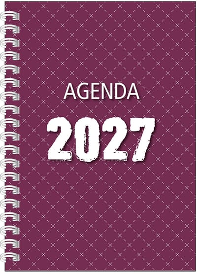 MGPcards - Agenda A5 2027 - Ringband - Spiraal - Flexibele kaft - Weekoverzicht - Purper - 15 x 21 cm