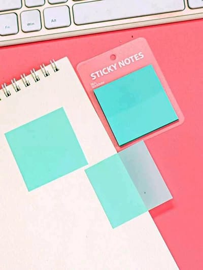 Transparante Sticky Notes – 50 vellen – Mintgroen – PET – Leuk Kerstcadeau, Sinterklaascadeau of Schoencadeau – Cadeaus onder €5 – Perfect voor Bullet Journal, Studeren en Kantoor