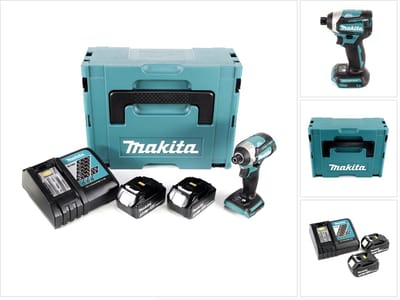 Makita DTD 154 RTJ accu-slagschroevendraaier 18V 1/4" 175 Nm borstelloos + 2x accu 5,0 Ah + oplader + Makpac