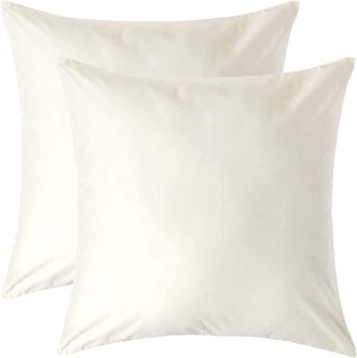 Homescapes Luxe Satijn Kussensloop 60x60 cm – Crème – Set van 2 – 100% Egyptisch Katoen Satijn – Draaddichtheid 1000