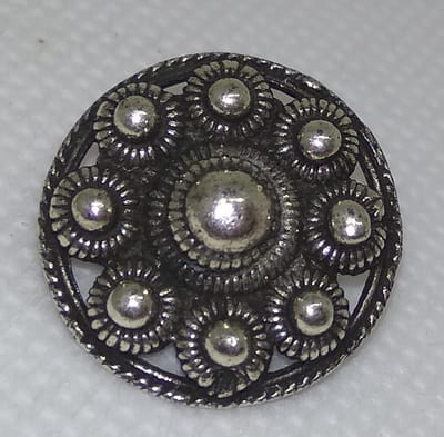 6 stuks, Zeeuwse knoop plat, kleding knoop verzilverd