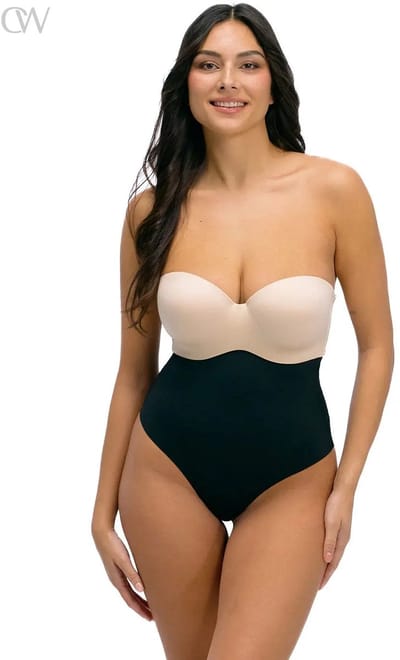 Magic Extra sterke hoge corrigerende string - Ultra Sexy Hi-thong - Shapewear - Zwart / XXL