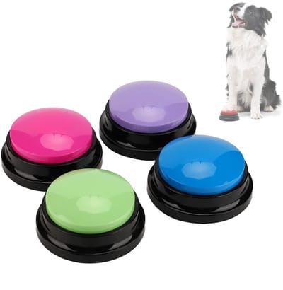 By shayne - Communicatieknoppen - Honden communicatie - Dierentraining met spraakopname - Kleur 4-pack - Huisdieren communicatie - 30 seconden opname
