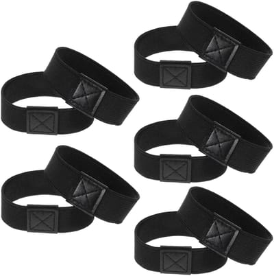 Dailygoods- Fixeerband 5 Paar - Elastische Veters - Voorkomt Losraken - PU-leer - Zwart - Voor Voetbalschoenen/Outdooractiviteiten