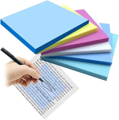 300 Vel Zelfklevende Notities, Transparant, Kantoorbenodigdheden voor School en Thuis (75x75mm, 5 Kleuren)