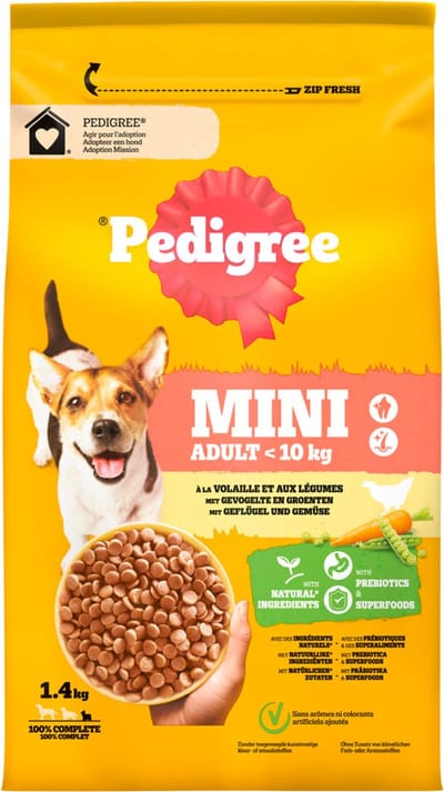 4x Pedigree Droog Adult Mini Kip 1,4 kg