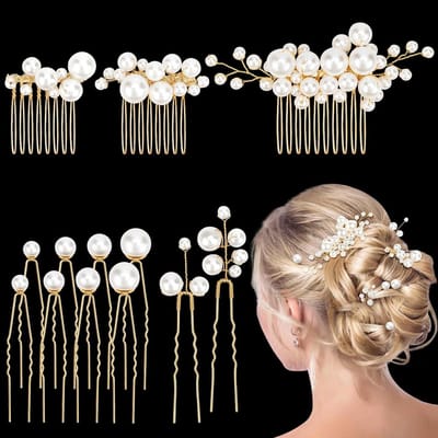 Bruiloft haaraccessoires set - 13 stuks haarspelden met parels voor vrouwen en meisjes