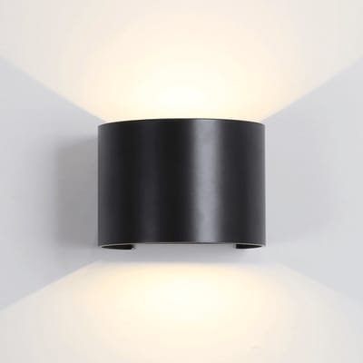 Specilights LED Wandlamp Buiten – Up & Downlight 12W – Instelbare Stralingshoek – Warm Wit (3000K) – IP65 Waterdicht – Mat Zwart